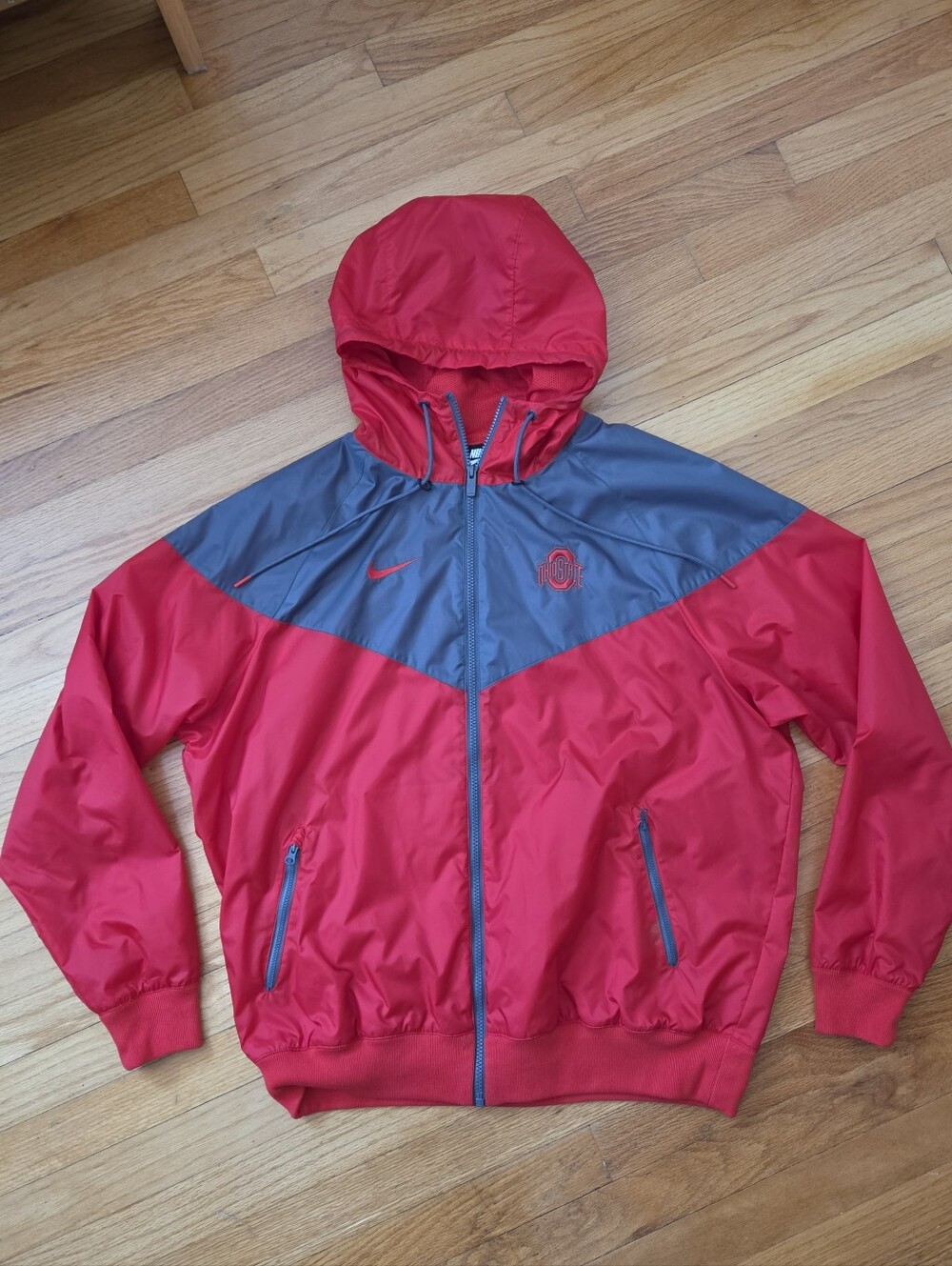 Ohio State Buckeyes Red Nike Campus Windrunner Hooded Light Weight Jacket